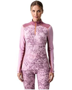 Helly Hansen Lifa Merino Graphic 1/2-Zip Baselayer - Lila