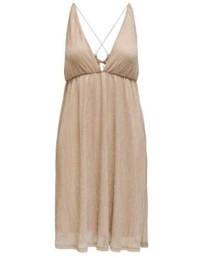 ONLY Kleedjes ,Grijs ,Polyester Sleeveless V-Neck Dress 15289490 - Naturel