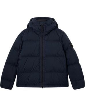 Stone Island Jassen ,Blauw ,Nylon Matt Ripstop Cordura Down Jacket