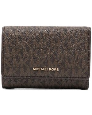 Michael Kors Bruine Portemonnee Met Drukknopsluiting