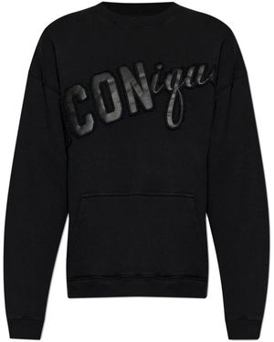 DSquared² Hoodies & Sweatvesten ,Zwart ,Katoen Logo Sweatshirt