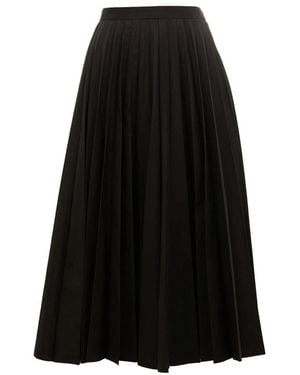 Junya Watanabe Rokken ,Zwart ,Polyester Plissé Midi Rok
