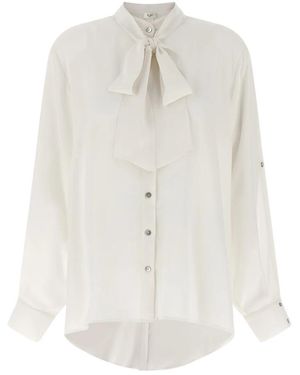 DI.LA3 PARI' Overhemden ,Wit ,Lavallière Crêpe De Chine Blouse