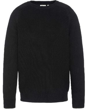 Schott Nyc Rundhals-Strickware Mit Rippenstruktur - Schwarz