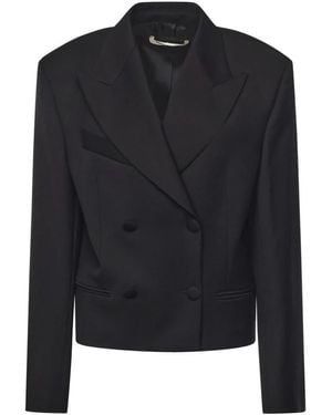 Nineminutes Jassen ,Zwart ,Polyester Zwarte Double-Breasted Jas