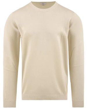 Malo Katoenen Sweater Met Ronde Hals - Wit