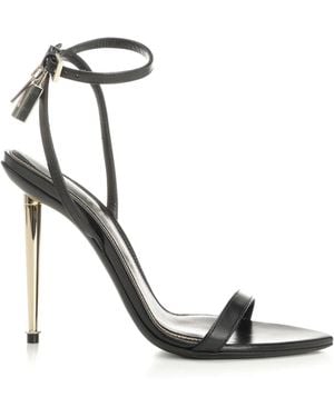 Tom Ford Padlock Pointy Naked Sandal - Mettallic