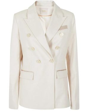 Yes-Zee Elegante Double-Breasted Jas - Wit