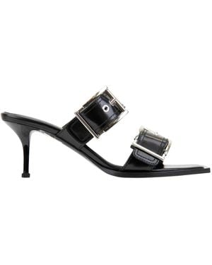 McQueen Heeled Mules - Zwart
