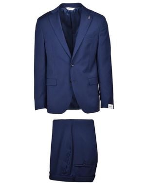 Paoloni Single Breasted Suits - Blue