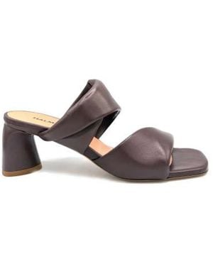 Halmanera Heeled Mules - Brown