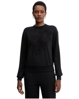 Ermanno Scervino Sweatshirt Mit Spitzenapplikation - Schwarz