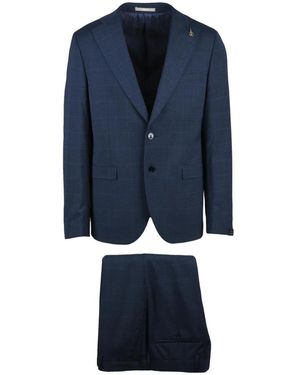 Paoloni Single Breasted Suits - Azul