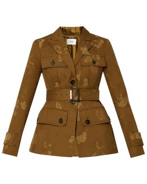Erdem Jassen ,Khaki Safari Riem Zakken Shirt - Groen