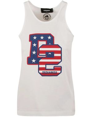 DSquared² Sleeveless Tops - Bianco