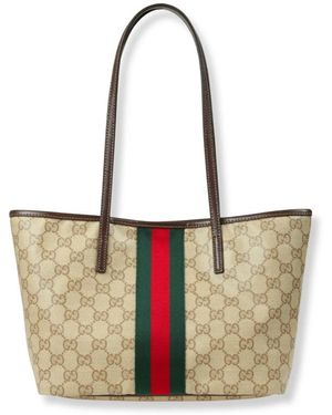 Gucci Tassen ,Katoen Tribeca Small Tote Bag - Wit