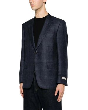 Canali Jassen ,Blauw ,Leer Jacket