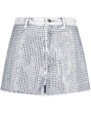 ARMANI EXCHANGE Nieten Denim Baumwoll Shorts - Grau