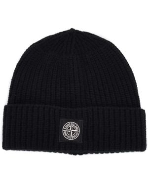 Stone Island Accessoires ,Zwart ,Wol Wollen Gebreide Muts