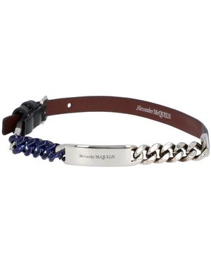 McQueen Accessoires ,Zwart ,Leer Leren Ketting Armband - Bruin