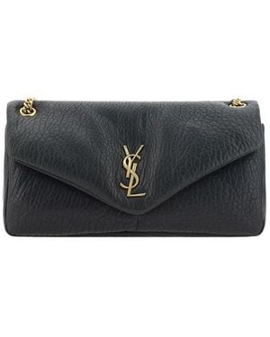 Saint Laurent Calypso leder schultertasche - Schwarz