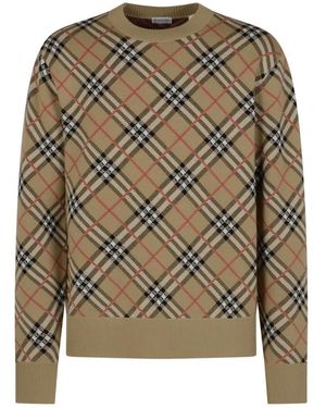 Burberry Round-Neck Knitwear - Green