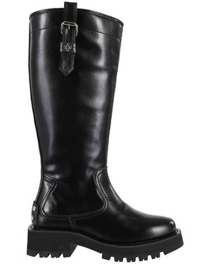 Ganni Schoenen ,Zwart ,Leer Studs High Boot