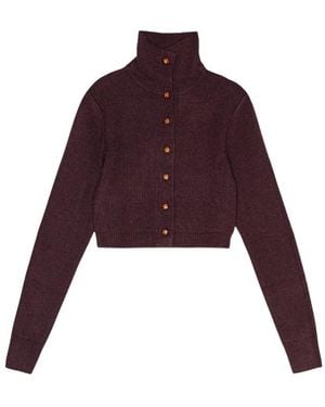 REMAIN Birger Christensen Eleganter Slim Cardigan - Lila