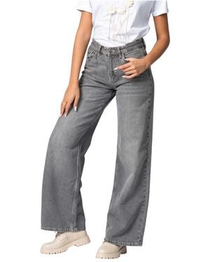 Kocca Relaxte Uitlopende Denim Broek - Grijs