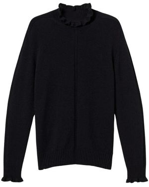 Twinset Gerippter Pullover Mit Künstlerischem Finish - Blau