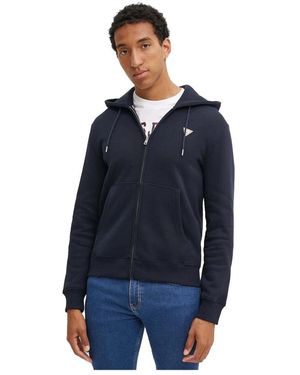 Guess Hoodie Met Rits En Logo - Blauw