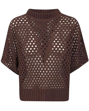 Antonelli Round-Neck Knitwear - Marron