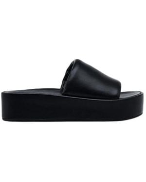 Stand Studio Bequeme Flatform Sandalen - Schwarz