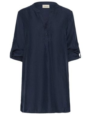 Cream Short Dresses - Blue