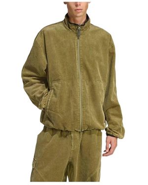 adidas Fitness ,Groen ,Katoen Equipment Corduroy Omkeerbare Jas