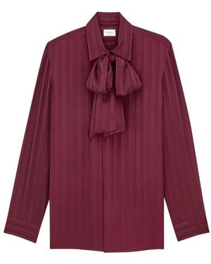 Saint Laurent Overhemden ,Rood ,Cassandre Lavallière Blouse - Paars
