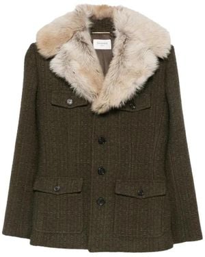 Saint Laurent Jassen ,Groen ,Tweed Veste Base Ve 09 Tweed Relief 3185