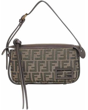 Fendi Tassen ,Bruin ,Katoen Baguette Schoudertas