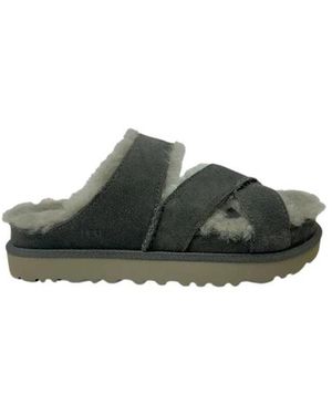 UGG Schoenen ,Grijs ,Leer Greenport Cross Strap Slide - Groen