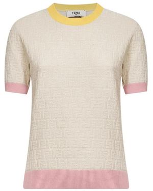 Fendi Truien & Vesten ,Round-Neck Truien - Naturel