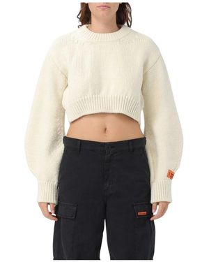 Heron Preston Witte Gebreide Trui Relaxed Fit - Zwart