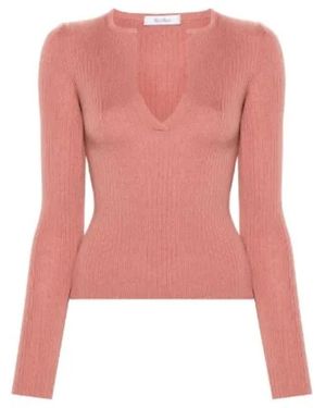 Max Mara V-Neck Knitwear - Rose