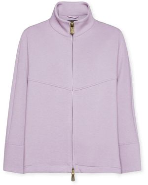 Elena Miro Jassen ,Paars ,Polyester Zip Collar Jacket