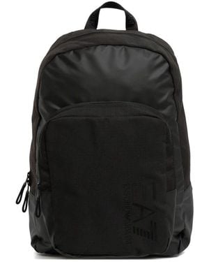 EA7 Stylischer rucksack mit reißverschluss und taschen - Schwarz