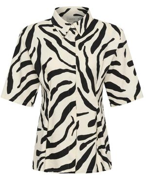 Gestuz Overhemden ,Veelkleurig ,Gzzeona P Ss Shirt - Zwart