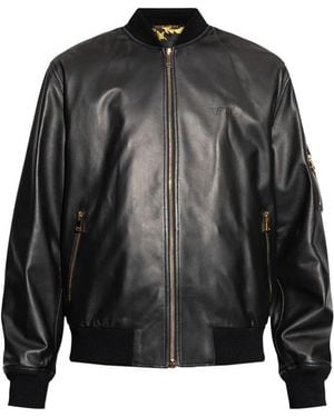 Versace Leren Bomberjack - Zwart