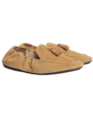 Alberta Ferretti Soft Leather Loafers - Natur