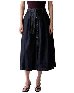 Liu Jo Rokken ,Blauw ,Denim Lange Denim Rok - Zwart