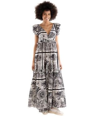 5 PROGRESS Eden Garden Maxi Kleid - Grau