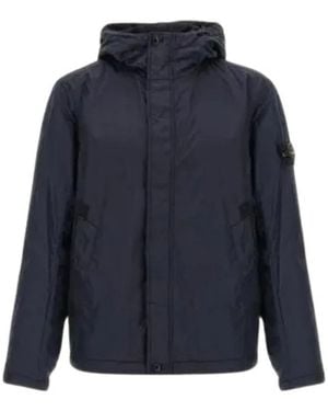 Stone Island Jassen ,Blauw ,Nylon Short Parka